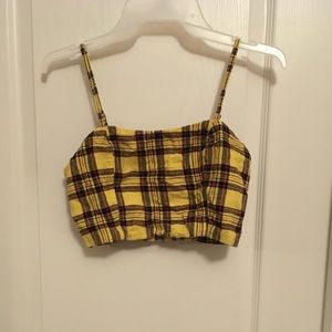 Yellow plaid tube top